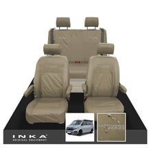 Load image into Gallery viewer, VW California Ocean/Coast/Beach/Surf Inka Fully Tailored Waterproof Seat Covers Sand Front &amp; Rear With ISOFIX Fits T6.1 ,T6,T5.1 all model years fits with and without airbags
