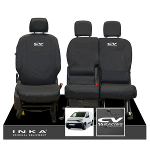 Fiat Doblo INKA Front 1+2 Tailored Waterproof Seat Covers Black MY-2022 Onwards