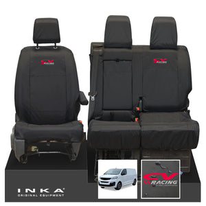 Fiat Scudo INKA Front 1+2 Tailored Waterproof Seat Covers Black MY22 onwards