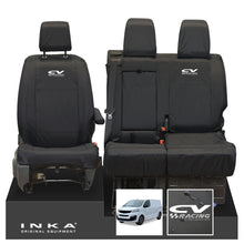 Load image into Gallery viewer, Fiat Scudo INKA Front 1+2 Tailored Waterproof Seat Covers Black MY22 onwards
