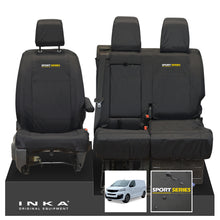 Load image into Gallery viewer, Fiat Scudo INKA Front 1+2 Tailored Waterproof Seat Covers Black MY22 onwards

