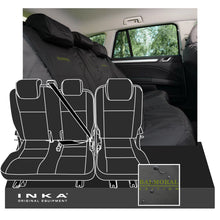Load image into Gallery viewer, Land Rover Defender INKA Rear Set 2+1 Tailored Waterproof Seat Covers Black MY-05-15

