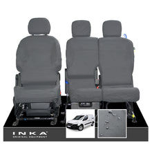 Load image into Gallery viewer, Peugeot Partner Front Set 1+2  INKA Tailored Waterproof Seat Covers GREY MY08-17

