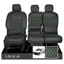 Load image into Gallery viewer, Peugeot Partner MK2 Front 1+2 INKA Bentley Leatherette Tailored Seat Covers Black MY 08-17
