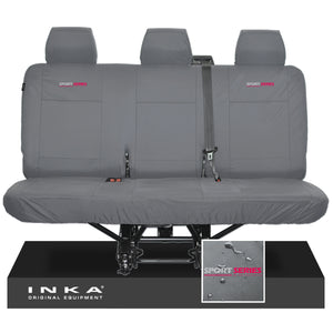 VW Transporter T6.1,T6,T5.1 INKA Rear Triple Tailored Waterproof Seat Cover Set Grey MY 09-23