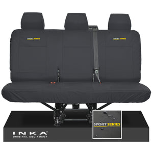 VW Transporter T6.1,T6,T5.1 INKA Rear Triple Tailored Waterproof Seat Cover Set Black MY 09-23