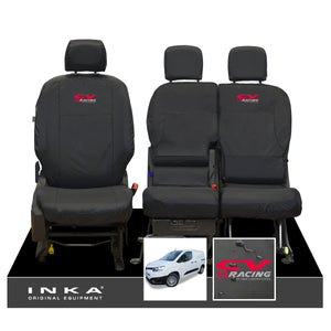 Toyota Proace City INKA Front Set 1+2 Tailored Waterproof Seat Covers Black MY-2019 Onwards