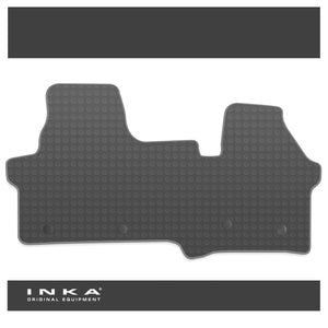 The All New Ford Transit Custom INKA  Front Tailored Rubber Textile Hybrid Dual Grip Floor Mat Black MY24 Onwards