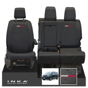 Toyota Proace INKA Front 1+2 Tailored Waterproof Seat Covers Black MY16 onwards