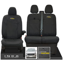 Load image into Gallery viewer, All New Ford Transit Custom INKA Front 1+2 Tailored Waterproof Seat Covers Set Black MY-2024 Onwards
