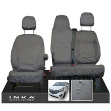 Load image into Gallery viewer, Vauxhall Vivaro B X82 SPORTIVE Front 1+2 INKA Tailored Waterproof Seat Covers Grey MY-14-18
