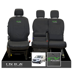 Vauxhall Opel Combo INKA Front 1+2 Set Tailored Waterproof Seat Covers Black MY-2018 Onwards