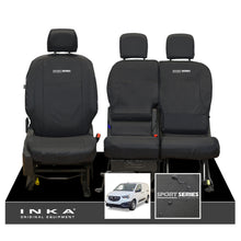 Load image into Gallery viewer, Vauxhall Opel Combo INKA Front 1+2 Set Tailored Waterproof Seat Covers Black MY-2018 Onwards
