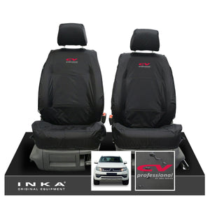 VW Amarok INKA Front Set 1+1 Fully Tailored Waterproof Seat Covers Black MY-10-21 [Choice of 7 Colours]