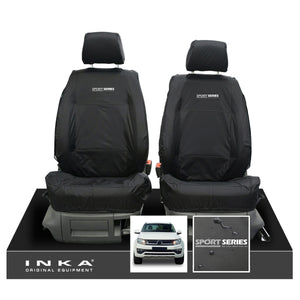 VW Amarok INKA Front Set 1+1 Fully Tailored Waterproof Seat Covers Black MY-10-21 [Choice of 7 Colours]