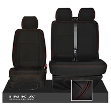 Load image into Gallery viewer, New VW Transporter T6.1, T6, T5.1 Front 1+2 INKA Heavy Duty Tailored Seat Covers Black Fits Panel Van &amp; Kombi
