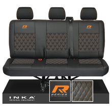 Load image into Gallery viewer, New VW Transporter T6.1, T6, T5.1 Rear Triple Bentley Diamond Quilt Tailored Leatherette Seat Covers Black Fits Panel Van &amp; Kombi
