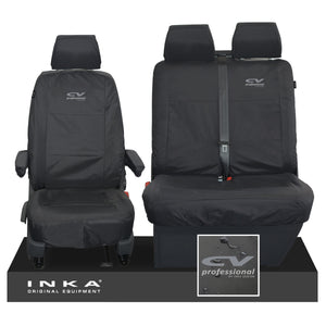 VW Transporter Shuttle T6.1, T6 Front 1+2 Tailored Waterproof Seat Covers Black MY-15-23