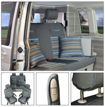 Load image into Gallery viewer, VW California T6.1, T6, T5.1, T5 Ocean, Coast, Beach SE Tailored Seat Cover Set Second Skin Takato Anthracite Colour Combination
