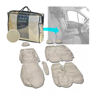 Nissan NV300 Front 1+2 Fully Tailored Waterproof Seat Covers Beige MY 14-21