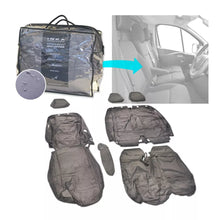 Load image into Gallery viewer, Nissan Primastar Front 1+2 Fully Tailored Waterproof Seat Covers Grey MY 22+
