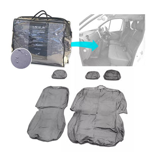 Nissan Primastar Front 1+2 Fully Tailored Waterproof Seat Covers Grey MY 01-14