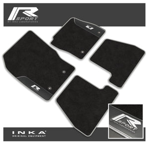 Ford Focus MK3 Car Mats (Front & Rear Set) R Sport with Premium Carpet & OEM Leatherette, Fits MY15 to MY18